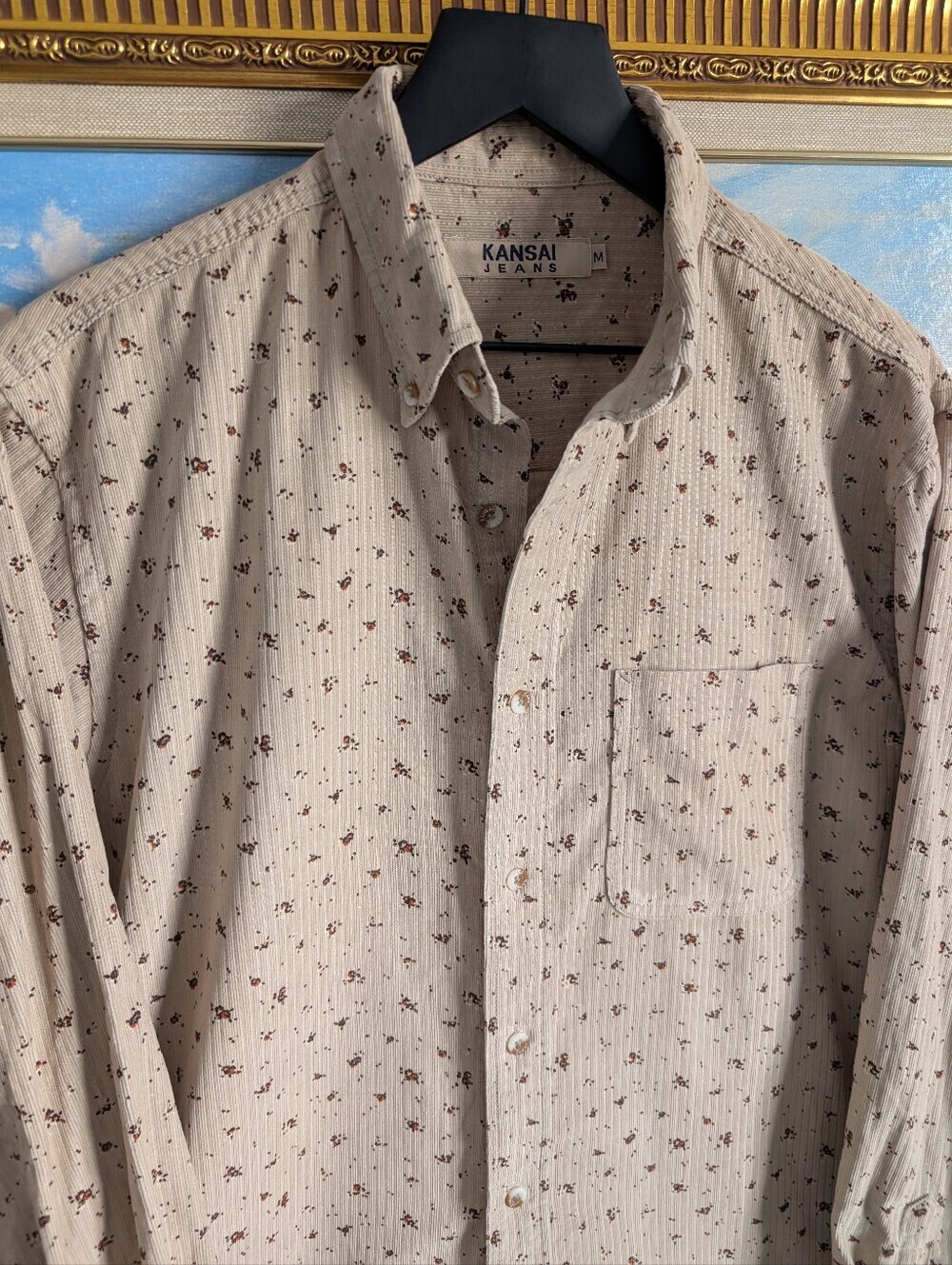 Kansai Jeans Beige Floral Corduroy Shirt